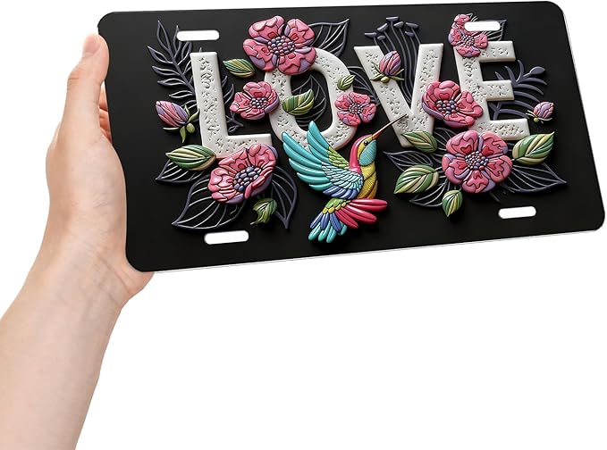 Love.Front License Plate Aluminum Decorative License Plates Funny Metal Car Plate 6"X12" Novelty Vanity Tag Cover with 4 Holes Car Decor Accessory (LVCP25109019)
