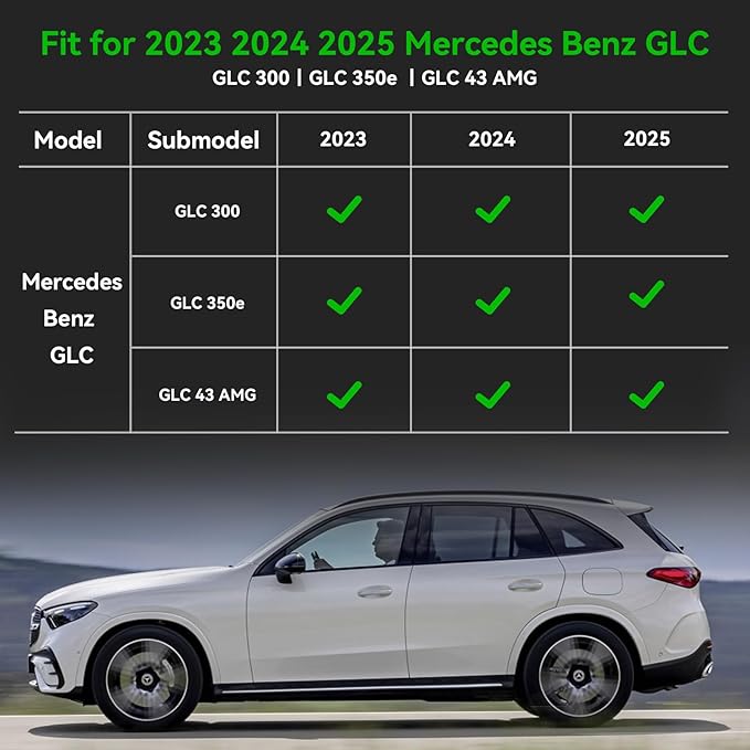 for Mercedes Benz GLC丨GLC 300丨GLC 350e 丨GLC 43 AMG Floor Mats 2025 2024 2023,Car Mats for Mercedes Benz GLC All Weather Anti-Slip Floor Mats Cargo Liner Accessories