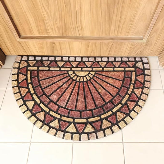 Outdoor Rubber Mat 17.71"x29.52" Heavy Duty, Waterproof Doormat for Outside Entrance, Non-Slip Backing, Easy Clean Patio Carpet for Garage, Porch, Deck, Kitchen (Orange)