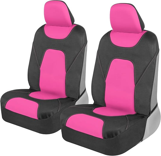 Motor Trend AquaShield Waterproof Front Seat Covers, Pink Seat Covers for Cars – Neoprene Front Car Seats Cover, SUV Seat Covers Protector - Car Interior Cover for Auto, Trucks, & Dog Owners