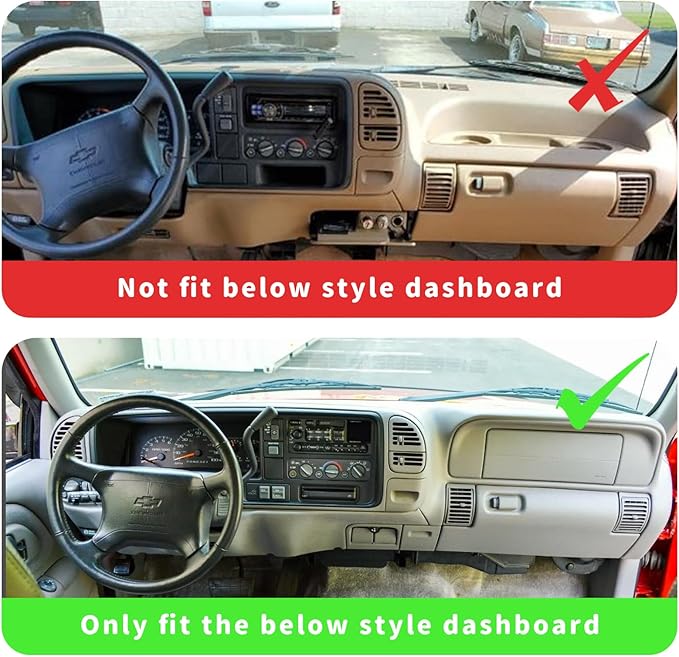 POSAID Dash Cover for 1997-2000 Chevy Chevrolet Silverado/GMC Sierra C1500 C2500 C3500 K1500 K2500 K3500, Dashboard Cover for 1997-1999 Chevy Tahoe/GMC Yukon, for 1999-2000 Cadillac Escalade, Gray