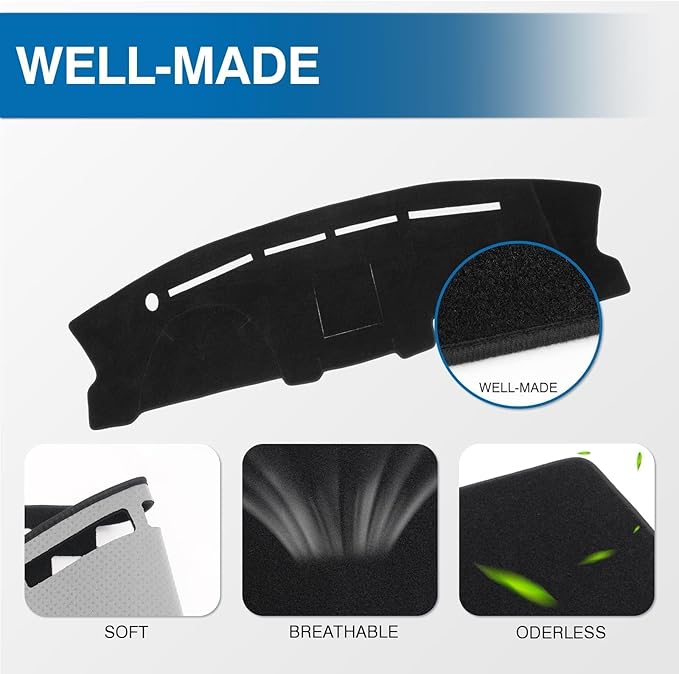 KUST Car Dash Cover for Ford F-150 2004-2006 2007 2008(XL, STX, XLT, FX4, Lariat) Left Hand Driving Polyester Dashboard Cover Non-Slip Interior Accessories for F150 Sunshade No Glare Black