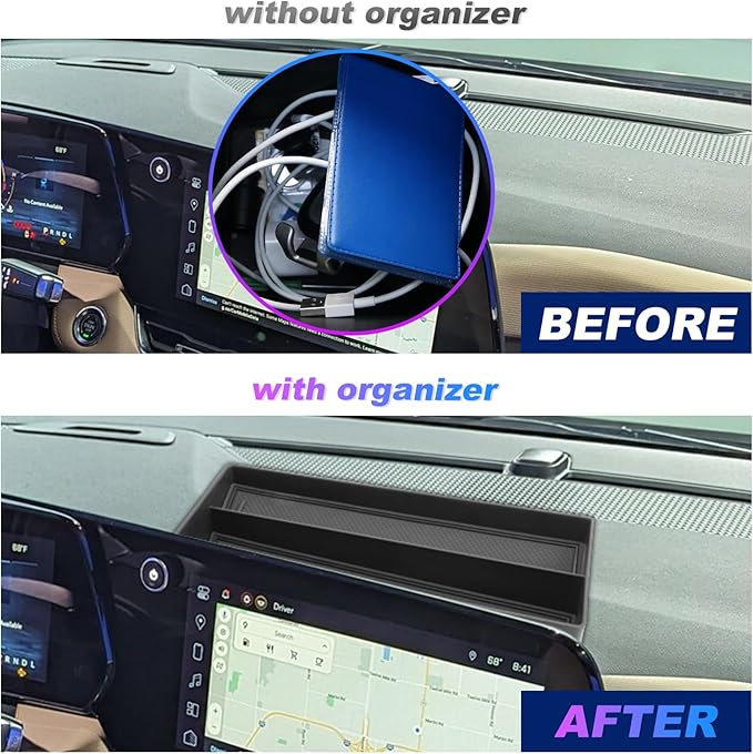 SXCY for 2025 Chevrolet Equinox Center Console Organizer for Chevy Equinox 2025 Accessories Dashboard Tray for Equinox 2025 Accessories 2025 Equinox Screen Back Organizer [Only for Equinox Gas!!]