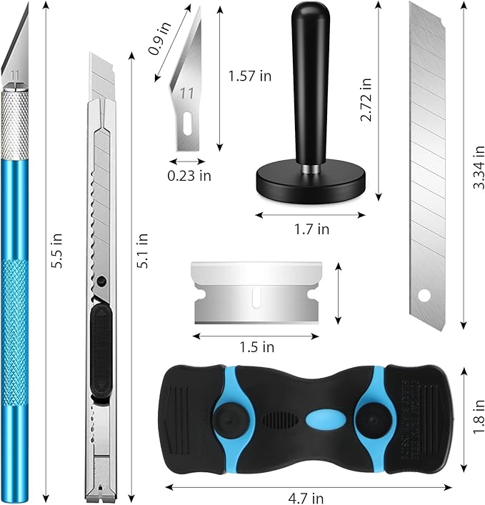 DIYSELF Window Tint Kit for Cars, 45 Pcs Vehicle Glass Protective Film Wrapping Set, Squeegee for Vinyl, Vinyl Wrap Tools, Window Tint Tools, Car Film Kit