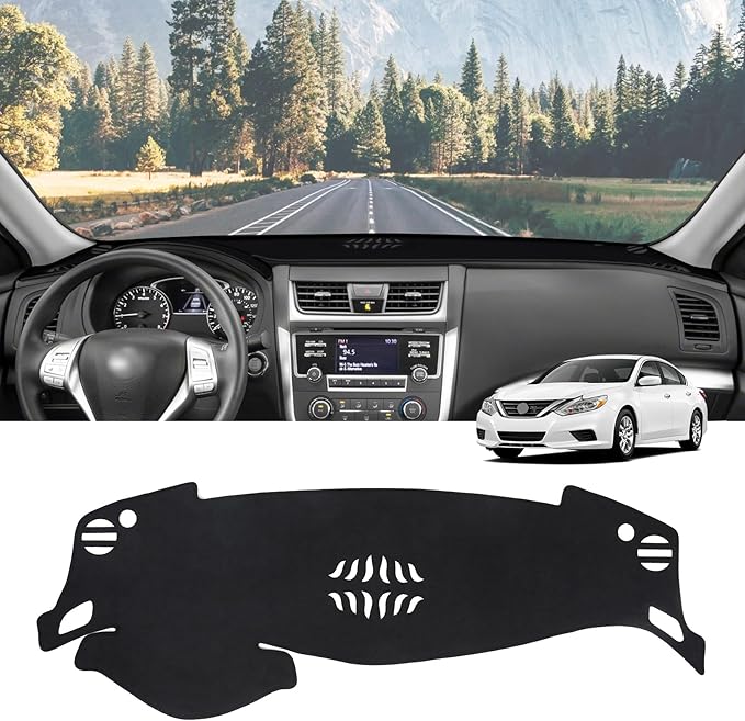 ZZEQYG Dash Cover for Nissan Altima 2013 2014 2015 2016 2017 2018 Accessories Flannel Dashboard Cover Dash Mat Center Console Cover Sunshield Protector Pad