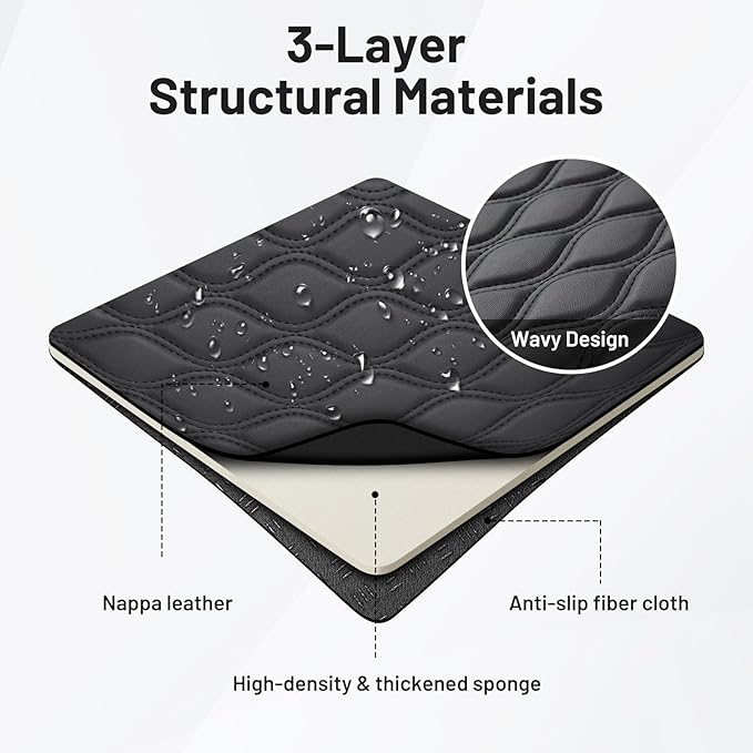 Autorder Center Console Cover for 2019-2025 2026 Dodge Ram 1500/2500/3500 Accessories Armrest Cushion Cover Nappa Leather Middle Console Covers Console Cushion Pad Anti-Scratch(Bucket Seat Only)