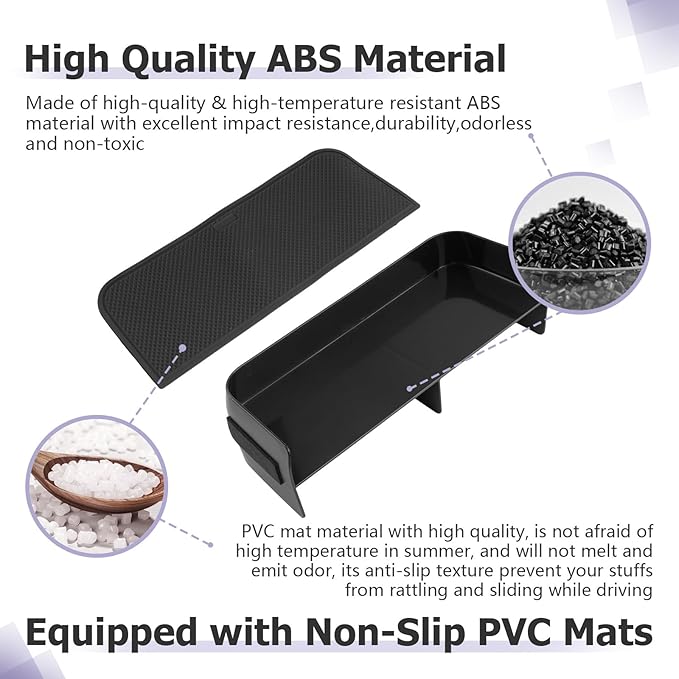 LUWU 2026 Passport Center Console Organizer Compatible with 2023 2024 2025 Pilot & 2026 Passport Interior Accessories Armrest Storage Box Tray Organizer Insert Tray 2025 Pilot Accessories Black