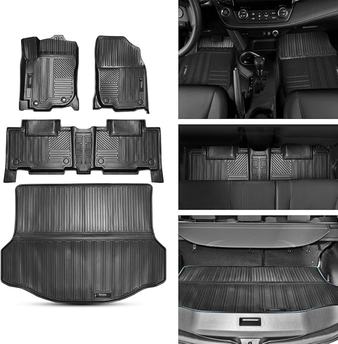 Vanseno Compatible for 2013 2014 2015 2016 2017 2018 Toyota Rav4 Floor Mats & Cargo Liners Trunk Mats All-Weather Rubber Protection Mat for 2013-2018 rav4 Accessories