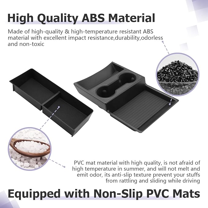 LUWU Center Console Tray Set 2023 2024 2025 2026 Hummer EV SUV Accessories Lower Storage Tray Dashboard Center Console Organizer 2PCS