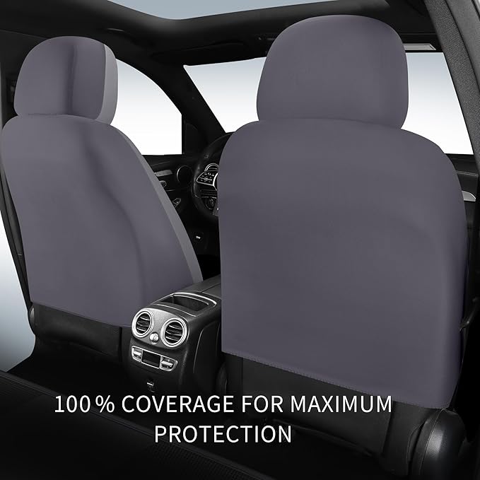 Leather 3D Foam Back Support Car Seat Covers Full Set Air Mesh Automotive Seat Covers, All Season Car Seat Cover Fit Automotive,SUV,Sedan,Van, Airbag Compatible Elegance (Grey)