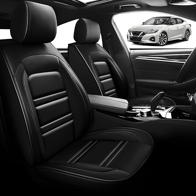 Seat Cover for Nissan Car Maxima 1999-2023 | Car Seat Covers Front Seats, Waterproof Seat Protectors, Automotive Front Seat Covers (Front Seat, Black)