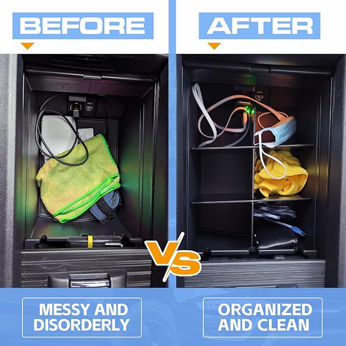 RUNROAD Center Console Organizer for Honda Pilot (2016-2022)/ Ridgeline (2017-2023)/ Passport (2019-2023) Accessories, Armrest Box Insert Dividers