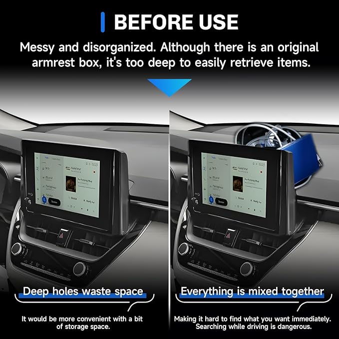 SXCY for 2026 Toyota Corolla Cross Dashboard Organizer Tray [2022-2026, 7/8 Inch Screen] for 2022-2026 Toyota Corolla Cross Accessories Screen Back Tray 2026 Corolla Cross Behind Dash Organizer Tray