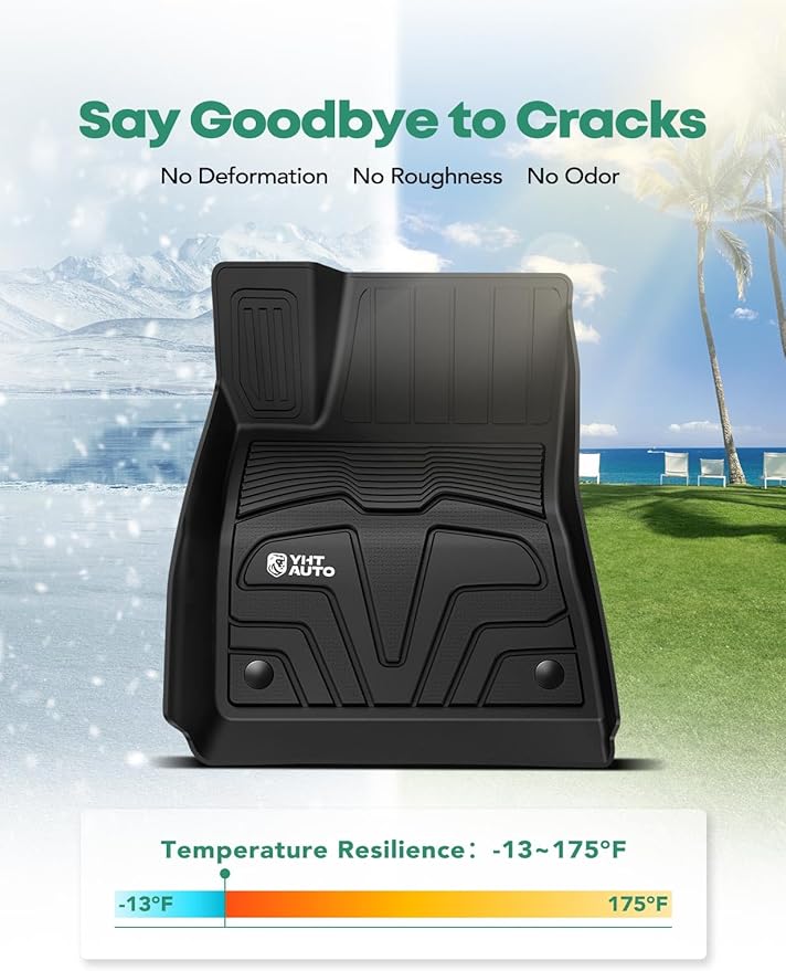 YHTAUTO for Tesla Model 3 Floor Mats 2020 2019 2018 2017 (Before June 2020), All Weather TPE Car Mats, Front Rear Trunk Mat Cargo Liner Storage Mat, Anti-Slip Waterproof Odorless