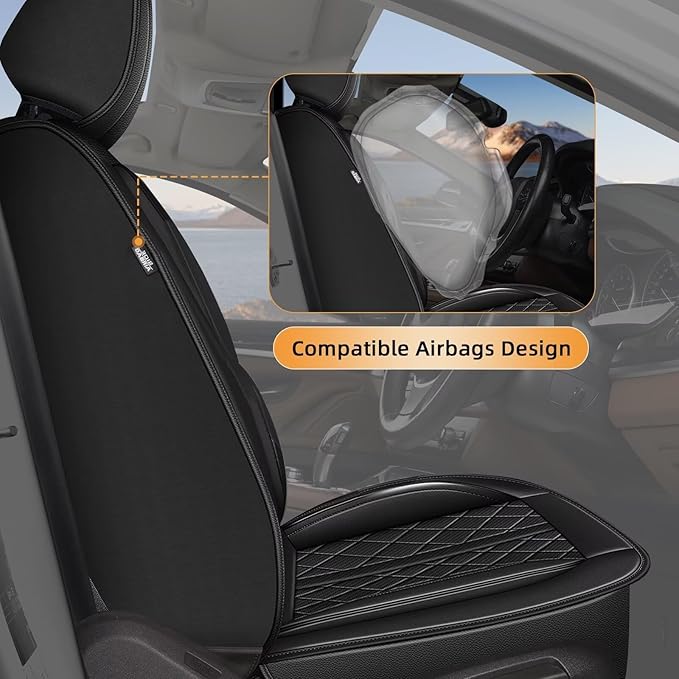 Seat Covers Fit for Chevrolet Chevy Trailblazer 2021-2024: Full Set Breathable Leather Car Seat Covers - Automotive Interior Seat Cushion Protector (2 Rows 5 Seats, Black)