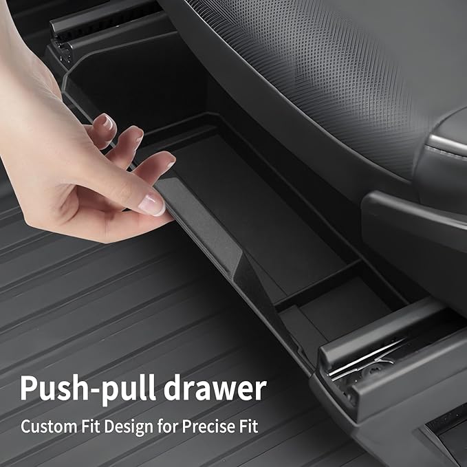 2025 Tesla Cybertruck Under Seat Storage Tray for 2024-2025 Cybertruck Hidden Organizer Tray Box Waterproof Seat Drawer Double Layer Organizer Drawer Accessories