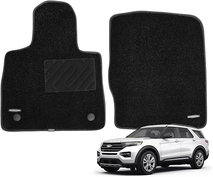 WENNEBIRD Superior Carpet Front Row Floor Mats for 2020-2025 Ford Explorer, 0.6-Inch Ultra-Thick, Noise-Reducing, All-Weather Waterproof Anti-Slip – 2-Pc Set