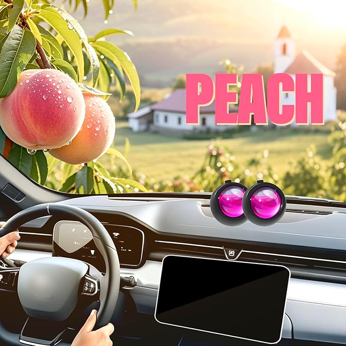 ar Air Freshener Vent Clips, Peach Scent, 6 Pack, Long Lasting Scent Up to 180 Days