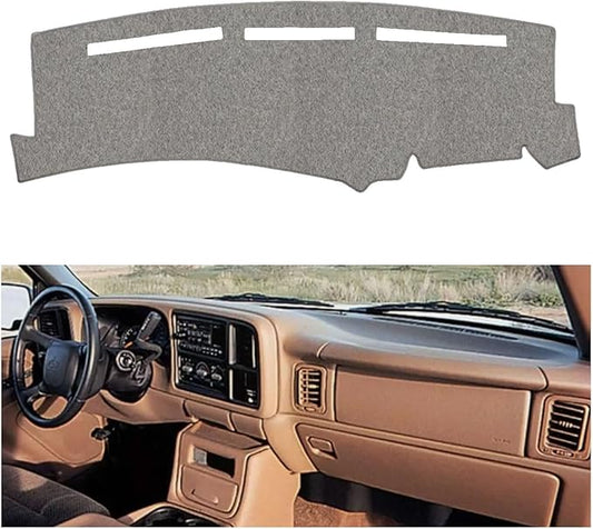 Iggee Custom Premium Carpet Dash Cover Compatible for 2000-2006 Chevy Silverado Made in The USA (Gray)