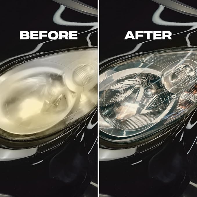 Nasiol Headlight Restorer, Nano Ceramic Restoration and Protection Kit, No Power Tools Required, Brings Headlights Back to Like New Condition, Ultimate UV Protection, 3+ Years Durability