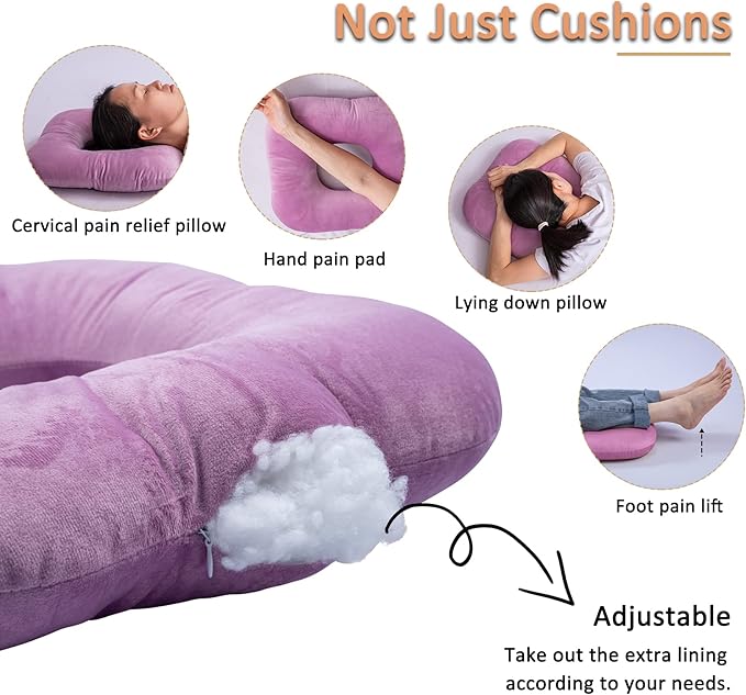Donut Pillow for Tailbone Pain Relief, Wheelchair Cushion for Hemorrhoids and Bed Sores, Pregnancy, Donut Pillow Suitable for Office, Long Travel, Car and Home Sofa