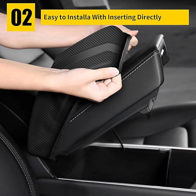 AOMSAZTO Black Carbon Fiber Armrest Heightening Pad for 2011 2012 2013 2014 2015 2016 2017 2018 2019 Ford Explorer