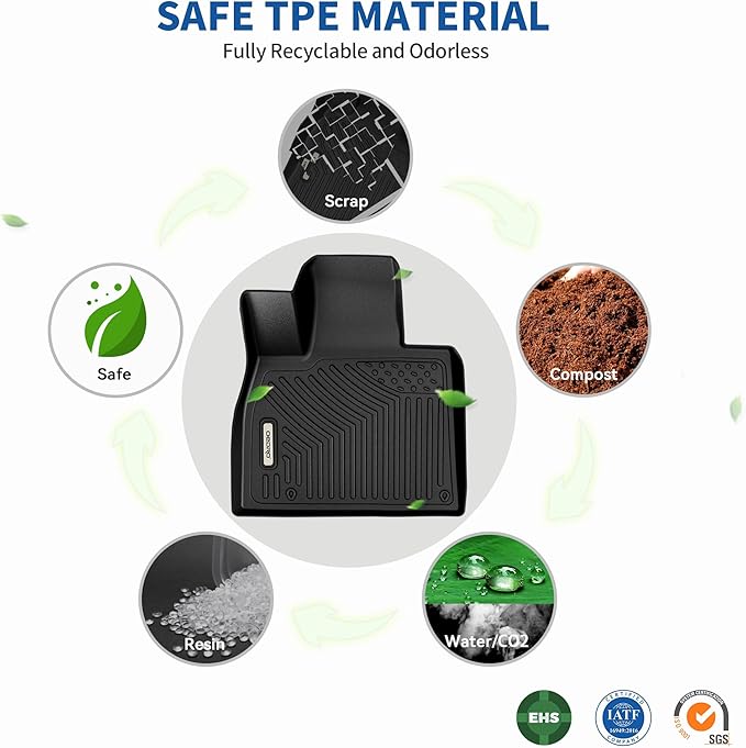 Floor Mats & Cargo Mat & Backrest Mats for BMW X3 2026 2025 Custom Fit TPE All Weather 1st & 2nd Row Car Mats and Trunk Liners Accessories for 30 xDrive M50 xDrive