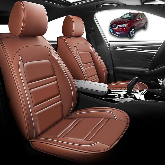 Seat Cover for Buick Encore 2013-2022 | Car Seat Covers Front Seats, Waterproof Seat Protectors, Automotive Front Seat Covers (Front Seat, Coffee)