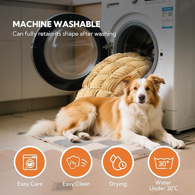 Soulbond Backseat Pet Bed Mat,Dog Bed for Car,Fuzzy Dog Seat Cover for Car Back Seat, Non-Slip Travel Pet Mat, Fit for Backseat Extenders and Seat Covers(Light Brown)