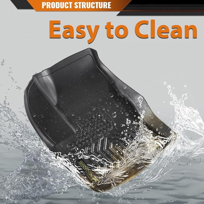 ANDPLAY TPE Floor Mats Liners Compatible with Ford Escape 2013-2019 Fit Ford C-Max 2013-2018 3-Piece Premium All Weather Protection Black Floor Liners alfombras para carro