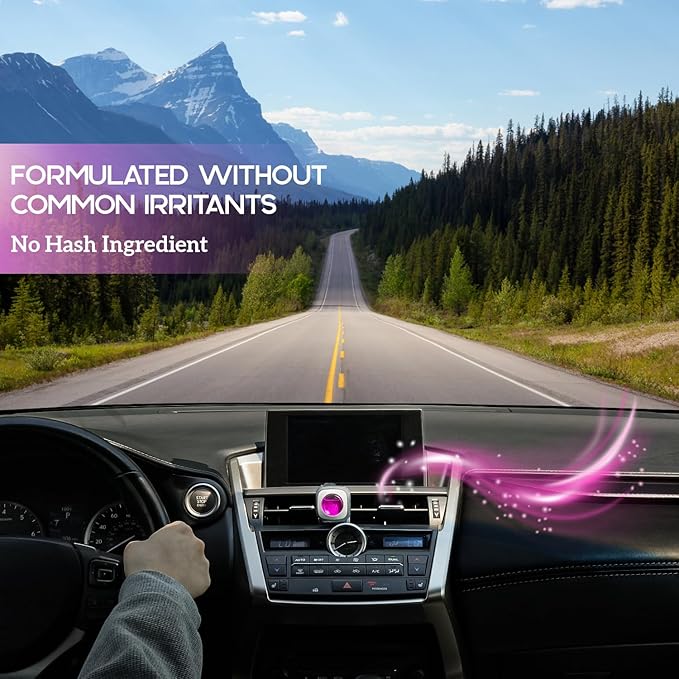 Air Jungles Flora Bliss Scent Car Air Freshener Clip, 6 Vent Clips, 4ml Each, Long Lasting Air Freshener, Up to 180 Days Car Refresher Odor Eliminator