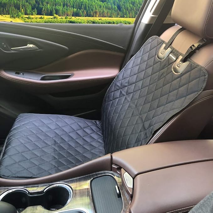 Dog Car Seat Covers 100% Waterproof Car Seat Protector for Pets Front Seat Scratch Proof Non-Slip Durable for Cars,Trucks & SUVs (Black)