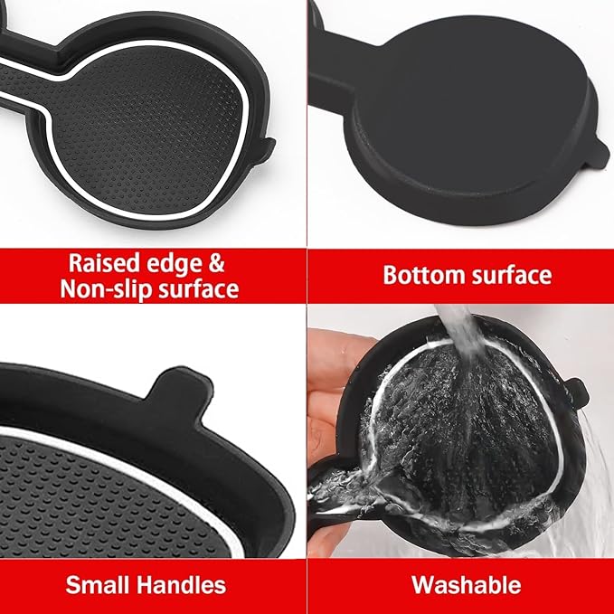 Auovo 3D Cup Holder Inserts for Toyota RAV4 Accessories 2025 2024 2023 2022 2021 2020 2019 Silicone Center Console Cup Holder Coaster Liner Mat Pad Interior Trims (White, 2pcs kit)