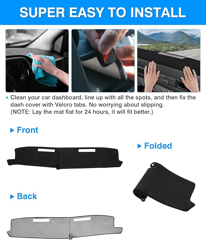 Autorder Dashboard Cover Mat for 1981-1991 Chevrolet Chevy C/K/R/V Series Blazer, GMC C/K/R/V Series Jimmy Accessories Dash Cover Flannel Dash Mat Sunshade Glare UV Rays Protector