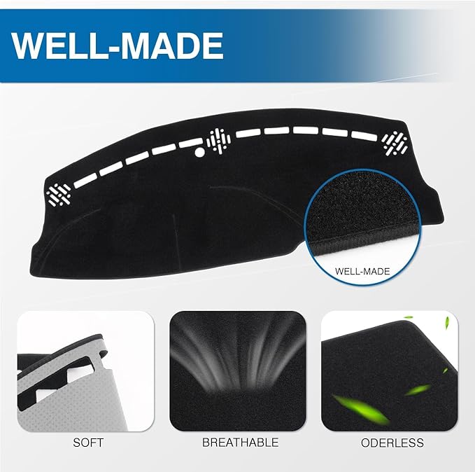 KUST Car Dash Cover for Dodge Charger 2011-2022 2023 Left Hand Driving Polyester Dashboard Cover Non-Slip Center Interior Accessories for Charger Custom Fit Dash Mat Sunshade No Glare Black