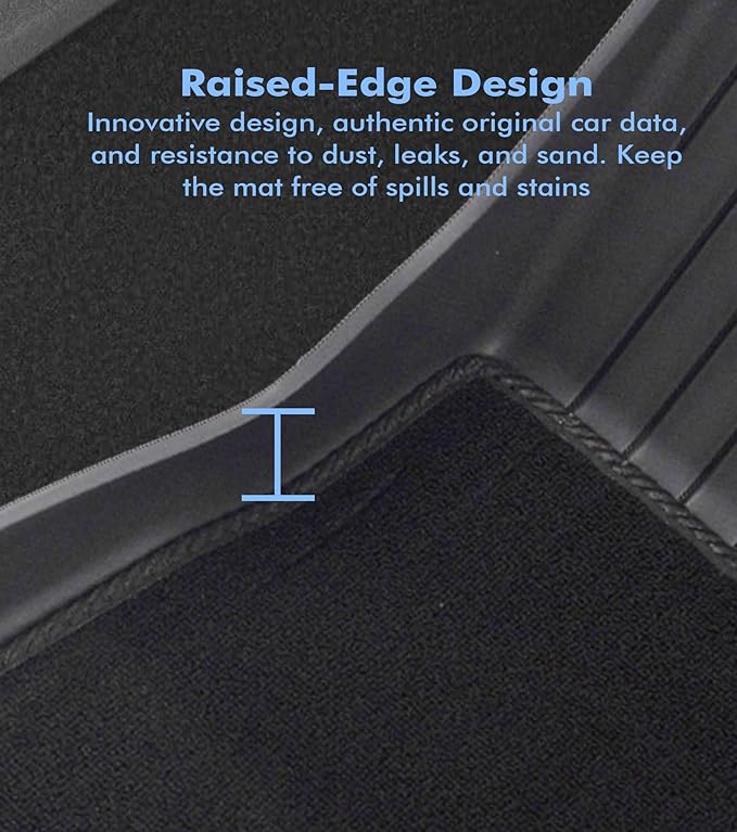 PM Auto All-Weather Double-Layer Floor Mats for Tesla Model 3 2017-2023 (Except Highland), All Weather Protection, Custom Fit