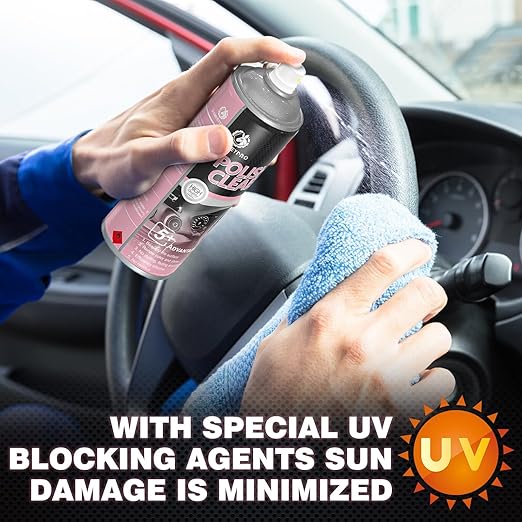Polishing Cleaner, Car Interior Cleaner Spray - Repels Dust & Staining, Restores & Protects Plastic, Vinyl, Leather Seats - UV Guard, Anti-Aging, 15 Fl Oz Interior Detailer with Iron Can(2 x 15oz)