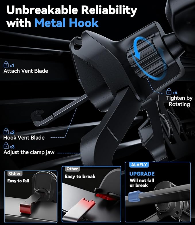 15w Charger Car Phone Mount for Magsafe, Air Vent Car Mount Magnetic Wireless Phone Holder for Mercedes Benz A/B/C/E/V/G/Class & Audi A1/A3/A3 for iPhone 17 16 15 14 13 12 Pro Max, Black