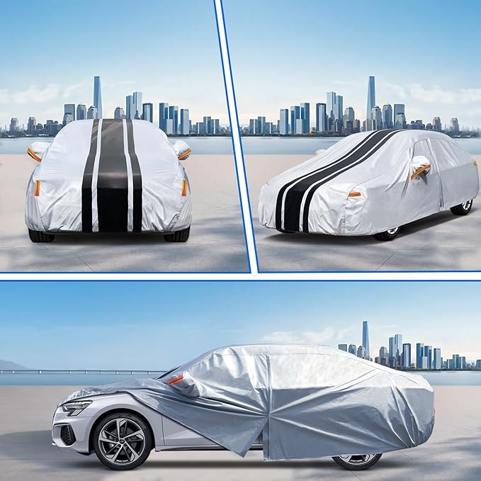 [2025 Upgrade] Car Cover Custom Fit for Mercedes Benz C-Class C300/C250/ C43 Sedan (2004-2025), Waterproof All Weather for Automobiles Full Exterior Cover Rain Sun Snow UV Protector.