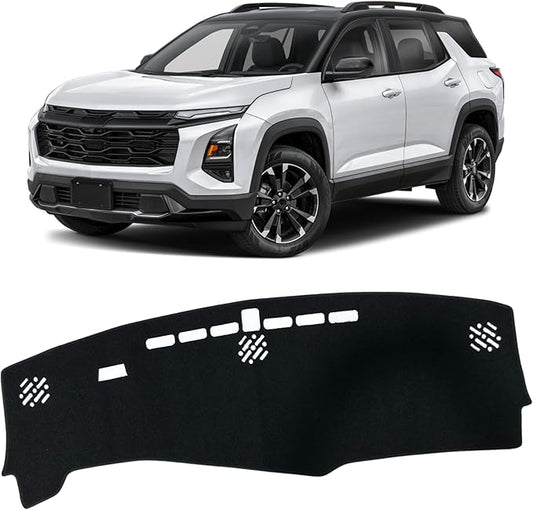 Non-Slip Dash Cover Dashboard Cover Mat Custom Fit Center Console Cover Sunshield Protector Pad Compatible with for Chevy/Chevrolet Equinox 2025 (Not for EV) (Without HUD) (Black Trim)