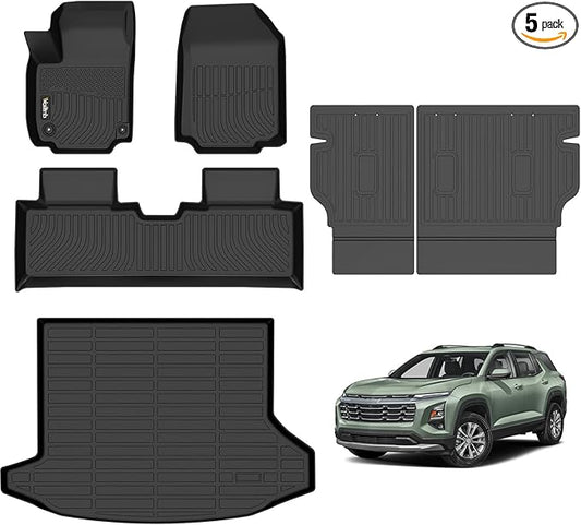 Wailtnb-All Weather Floor Mats & Cargo Liner Backrest Mat for Chevrolet Equinox 2025 2026 (Not EV) & GMC Terrain 2025 Custom Fit Chevry Equinox 2025 & GMC Terrain Waterproof Durable Accessories