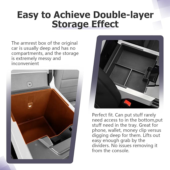 LUWU Center Console Organizer Compatible with 2022 2023 2024 2025 2026 GMC Hummer EV Accessories 2025 2026 Hummer EV Center Console Organizer Armrest Storage Box Armrest Organizer Insert Tray (Black)