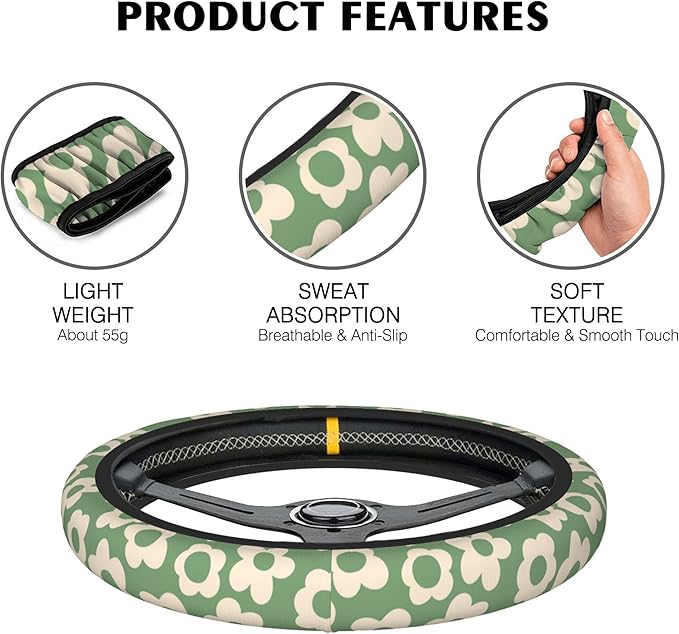 Abstract Neon Colorful Butterfly Steering Wheel Cover, Elastic Non-Slip Steering Wheel Protector,Auto Interior Decor for Women Girls,Universal 15" Fit for Sedans,Trucks