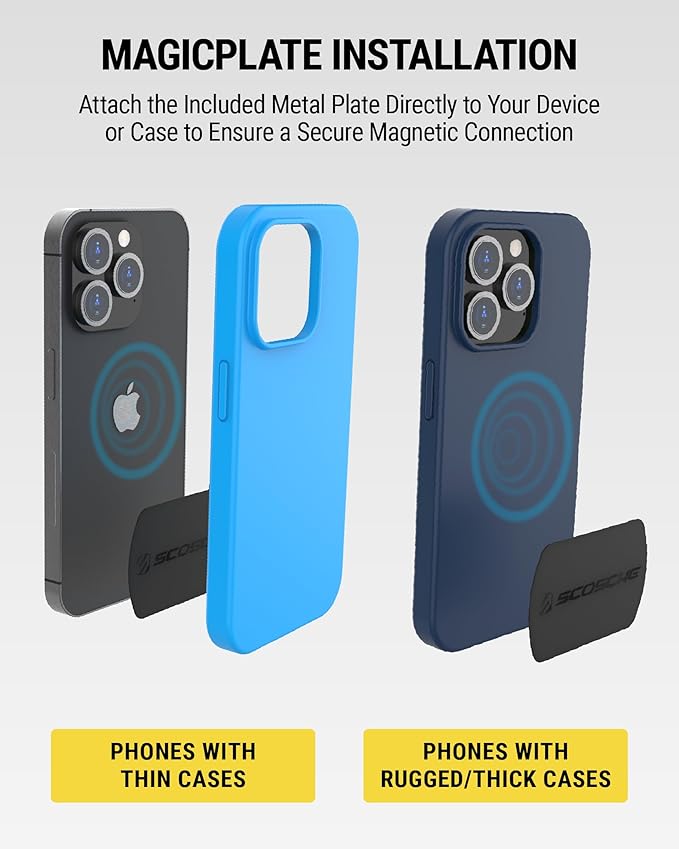 Scosche MAGDM-10KFLT MagicMount Magnetic Car Phone Mount for Dashboard, 360° Adjustable Magnet Head, Universal Cell Phone Holder for Car Compatible with iPhone Samsung & All Devices (Pack of 10)