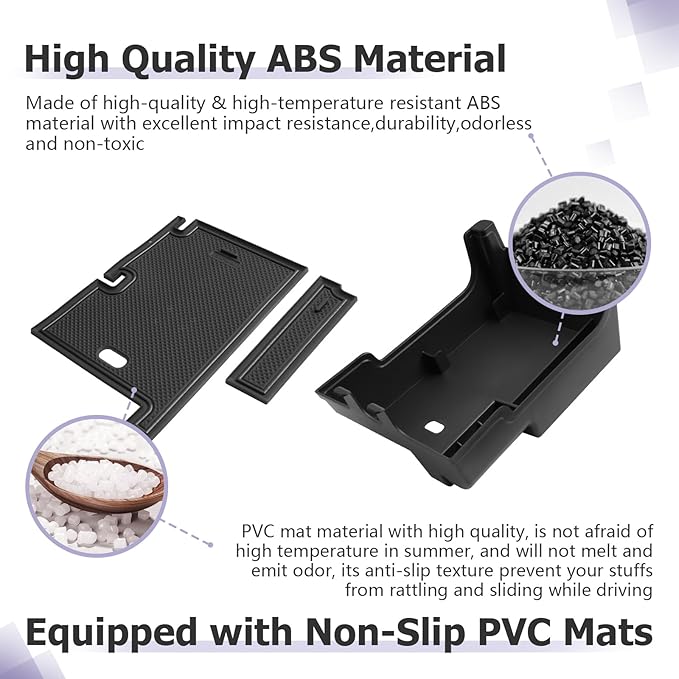 LUWU Center Console Organizer for 2021 2022 2023 2024 2025 Ford Edge Accessories Edge SE/SEL/ST-Line/Titanium/ST Armrest Storage Box Armrest Console Organizer(Black)