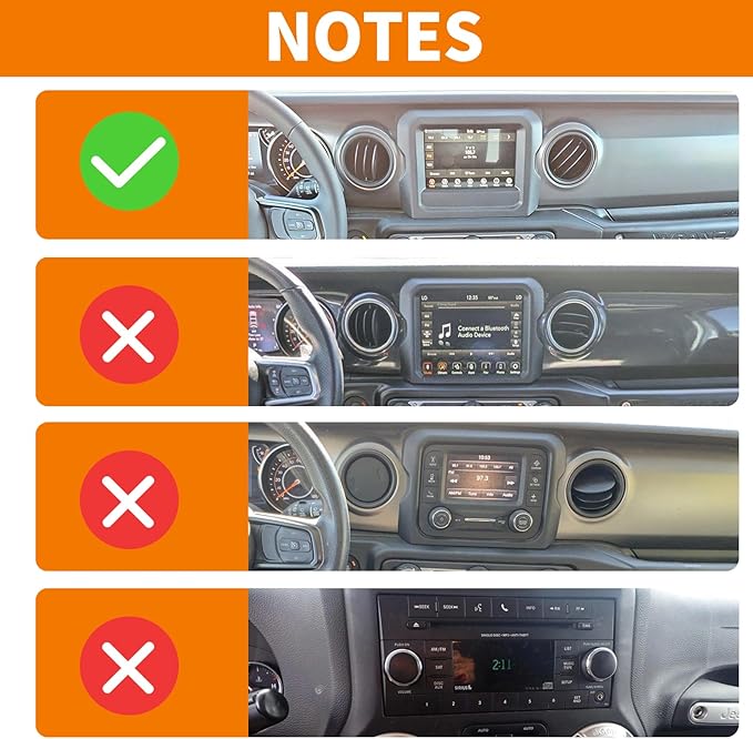 RT-TCZ for Jeep JL Center Console Radio Display Panel Trim Cover for Jeep Wrangler JL JLU Gladiator JT 2018-2023 White Interior Accessories 7 inch