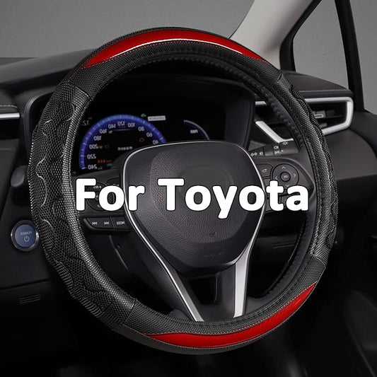 GIANT PANDA Steering Wheel Cover for Toyota Tacoma,4Runner,Tundra,Sequoia, Large Size - Red