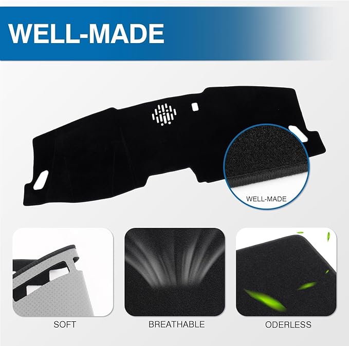 KUST Car Dash Cover for 2023 2024 2025 2026 Honda Pilot (Without HUD) Polyester Dashboard Cover Non-Slip Interior Accessories for Pilot Custom Fit Dash Mat Sunshade Windshield No Glare Black