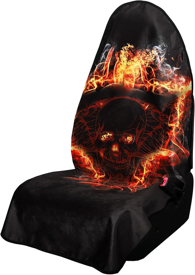 Waterproof Car Seats Covers Skull Style - Universal Car Seats Cushion for Sedan SUV Truck Front OR Back Seat - Anti-Slip Auto Seats Protector Suit for After Yoga Gym Biking Running Workout Sport