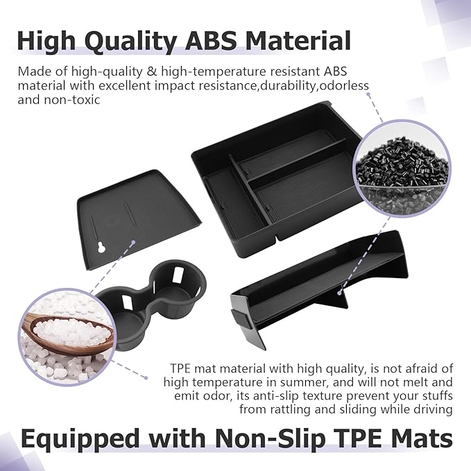 LUWU 2026 Honda Passport Accessories Compatible with 2023 2024 2025 Pilot & 2026 Passport Center Console Organizer,Center Console Cup Holder, Wireless Charging Protective Mat, Armrest Organizer 4PCS